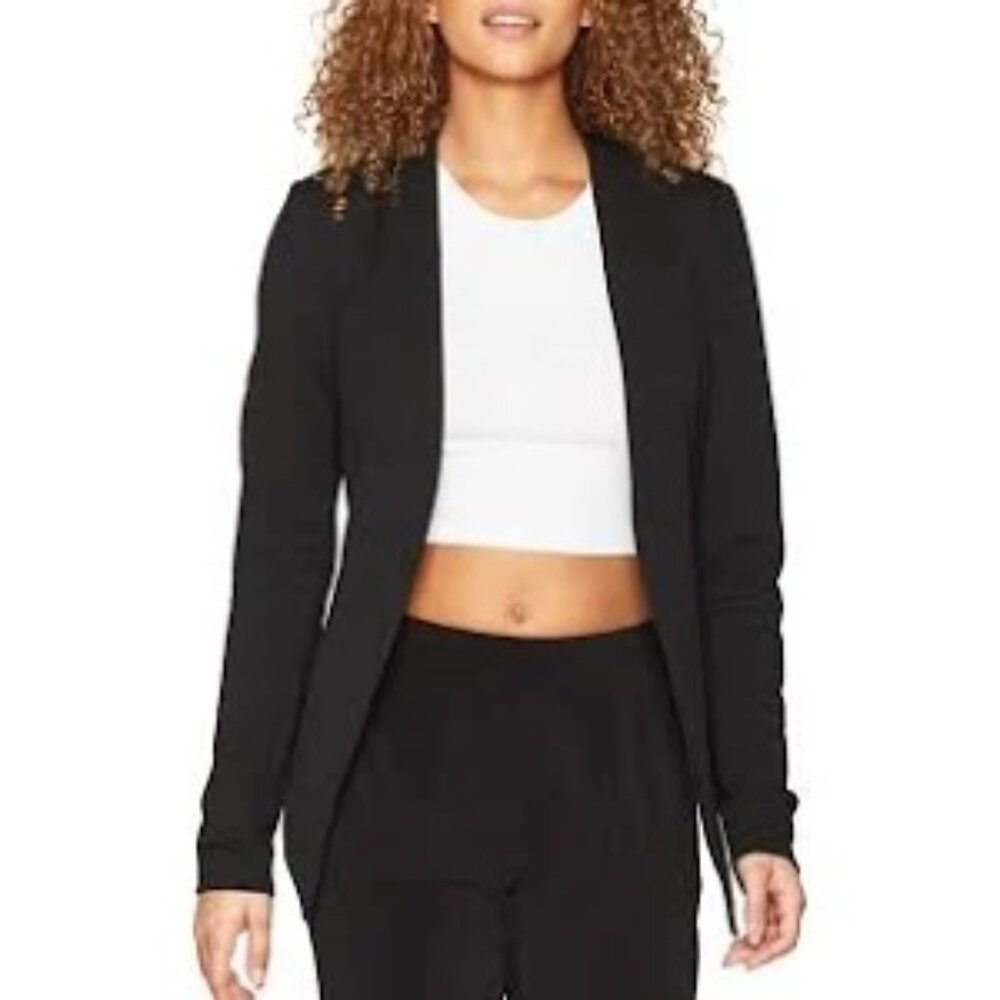 BCBGeneration Women's Relaxed Asymmetrical Open Front Tuxedo Blazer - Sz L